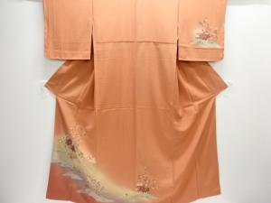 流水に花・鴛鴦模様訪問着